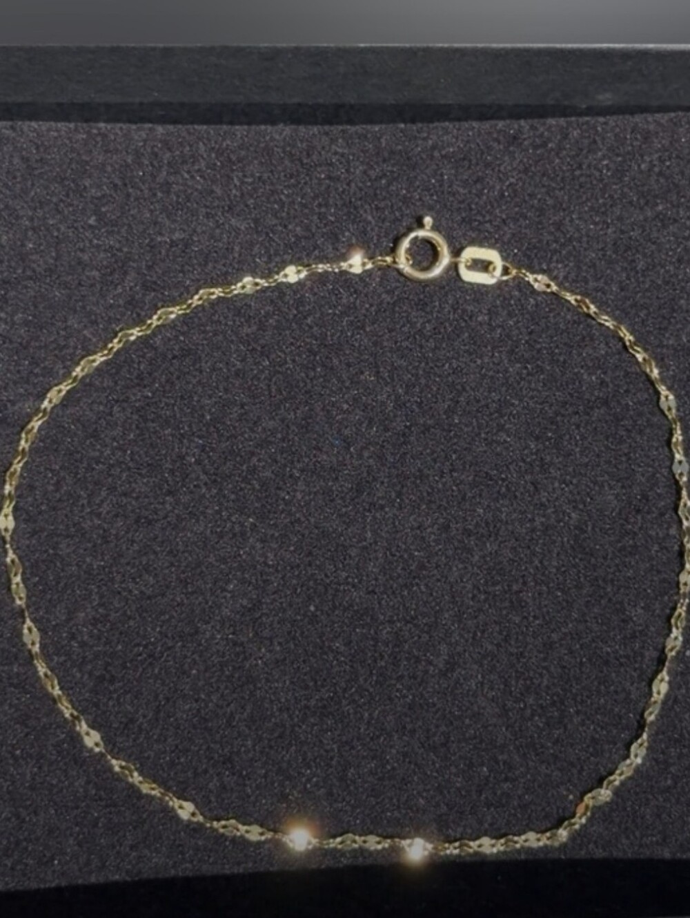 10K Solid Gold Bracelet 7 inch ” 1.3mm Diamond Cut Chain Yellow Gold